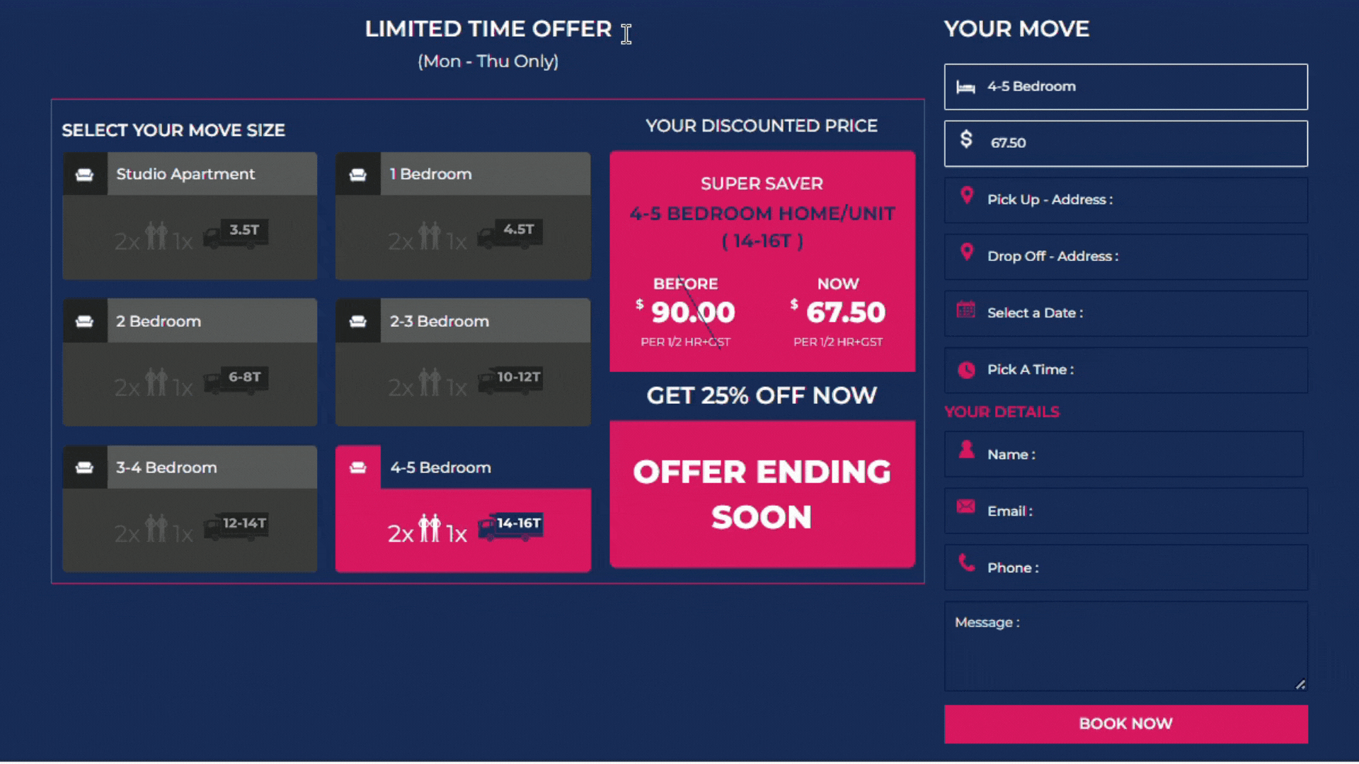 Weekday Moving offer upto 15-25% 