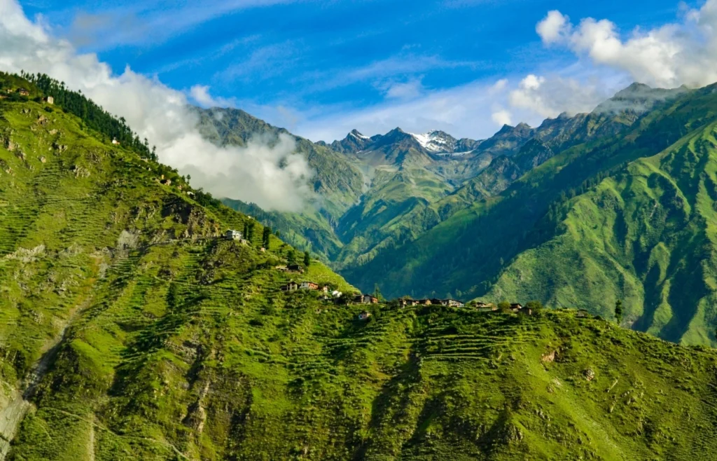 Scenic view of Yarra Valley vineyards and green mountain landscape in Victoria Australia.