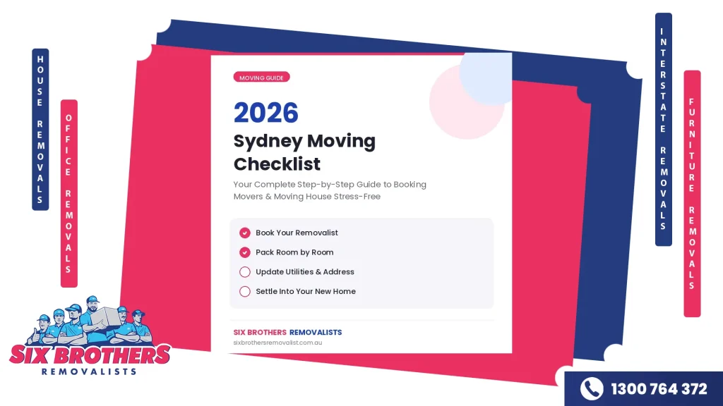 Moving day checklist for Sydney house moves covering walk-through meter readings cleaning and key handover by Six Brothers Removalists.