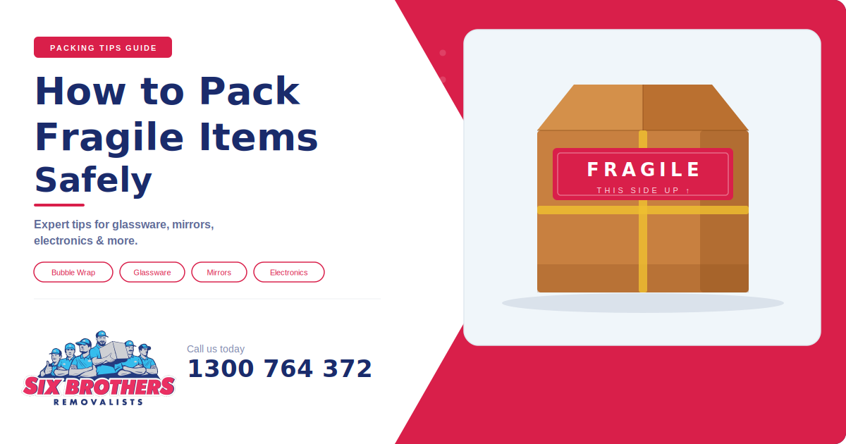How to pack fragile items safely for moving — expert packing tips from Six Brothers Removalists Sydney