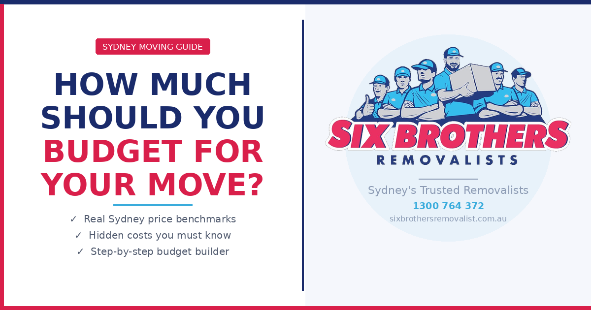 Sydney moving costs breakdown showing price benchmarks and budget tips by Six Brothers Removalists