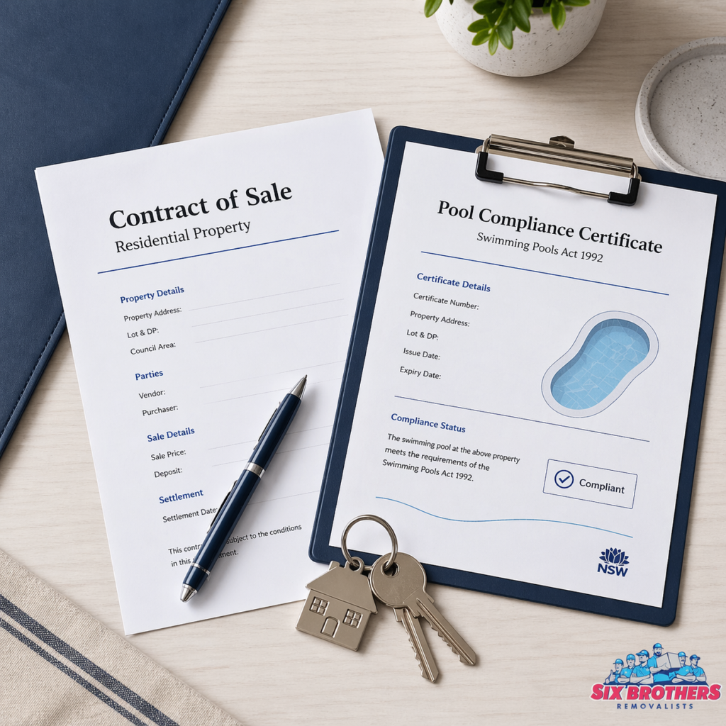 Hardest month to sell a house in Sydney image with contract and pool certificate by Six Brothers Removalists