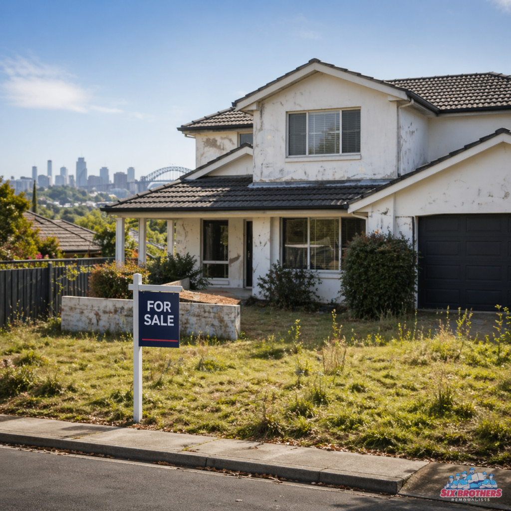 What devalues a house image by Six Brothers Removalists showing a Sydney home with For Sale sign