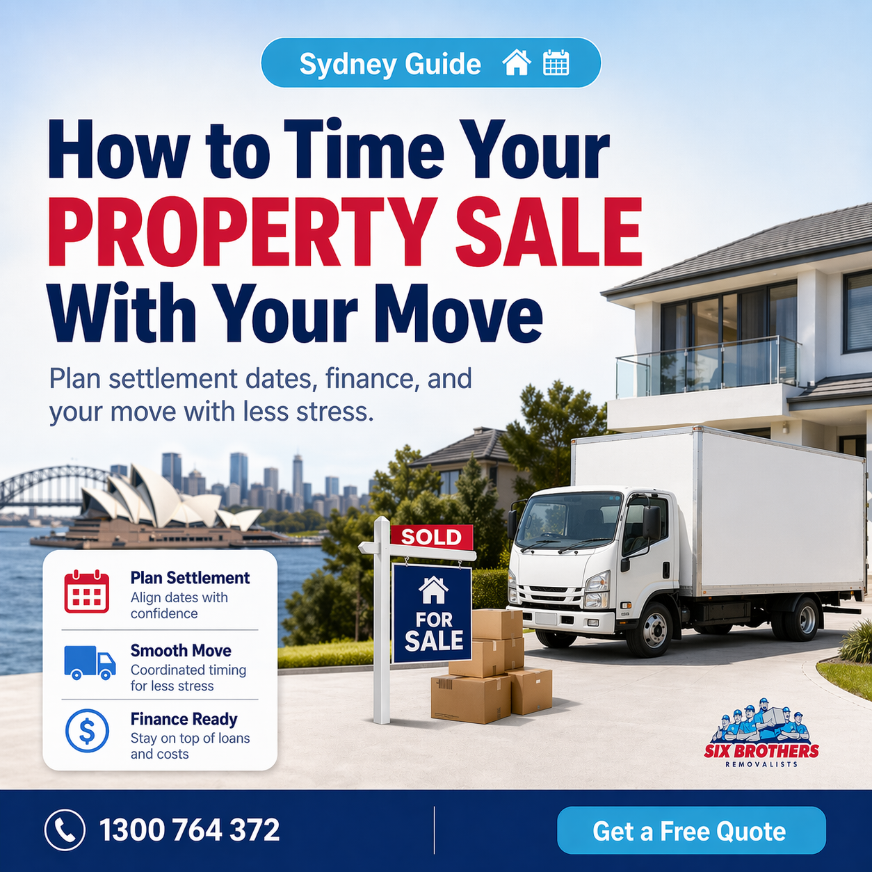 How to time your property sale with your move in Sydney with Six Brothers Removalists