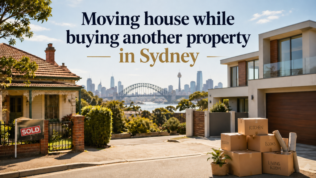 Moving house while buying another property cover for Six Brothers Removalists with Sydney homes and boxes