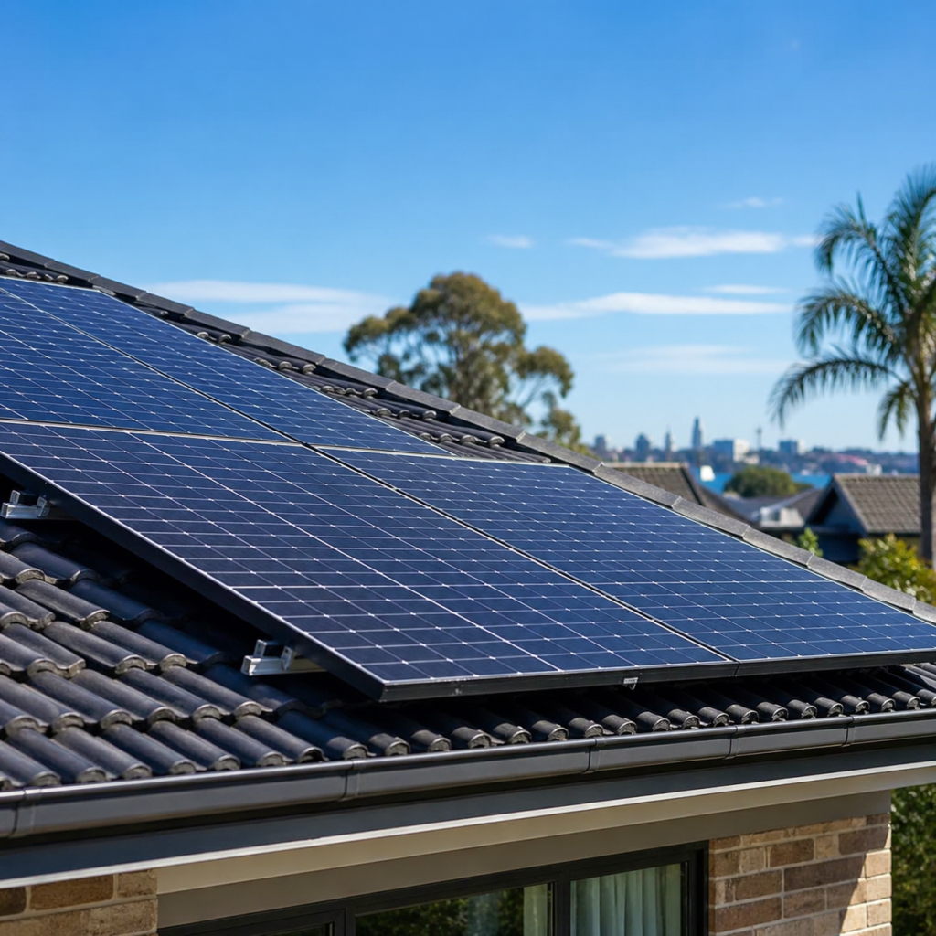 Close-up of Sydney roof solar panels showing what adds value to a house by Six Brothers Removalists