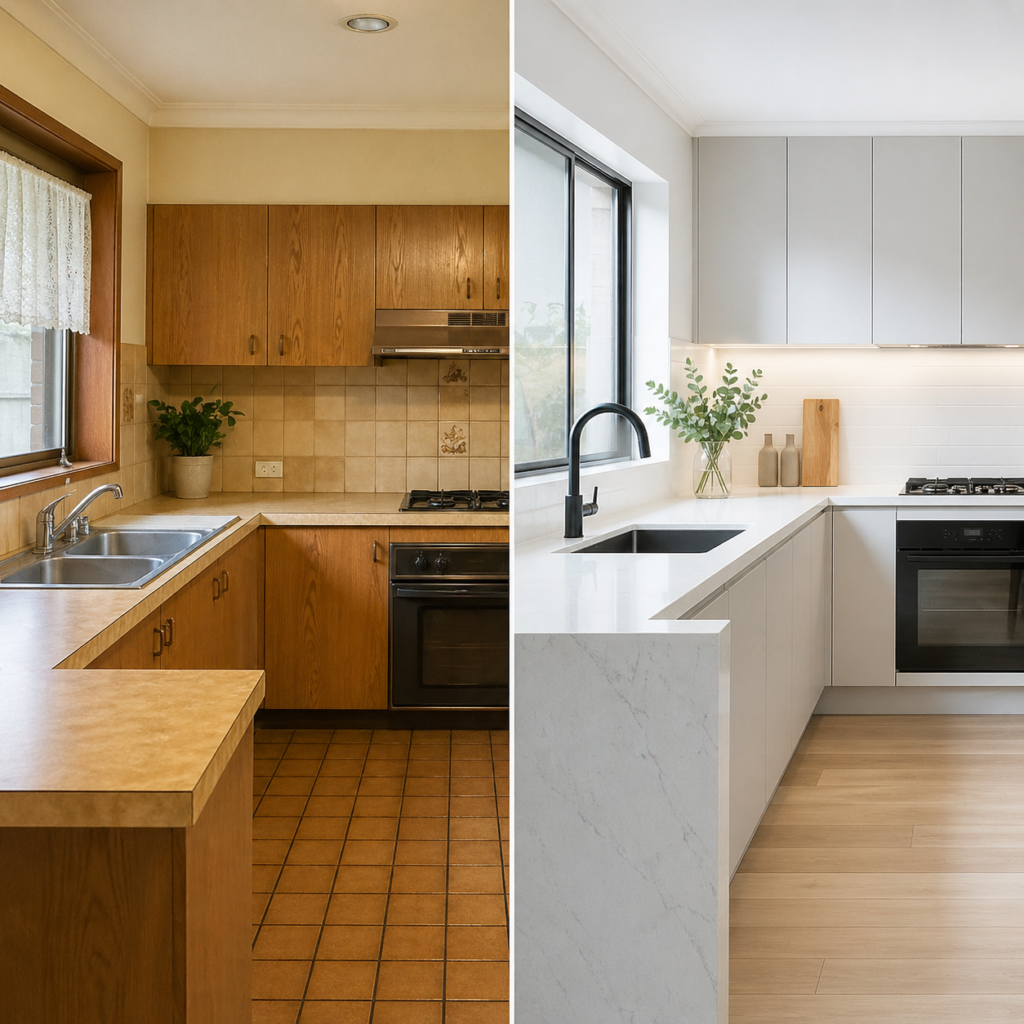 What gives a house the most value with Six Brothers Removalists kitchen before and after upgrade