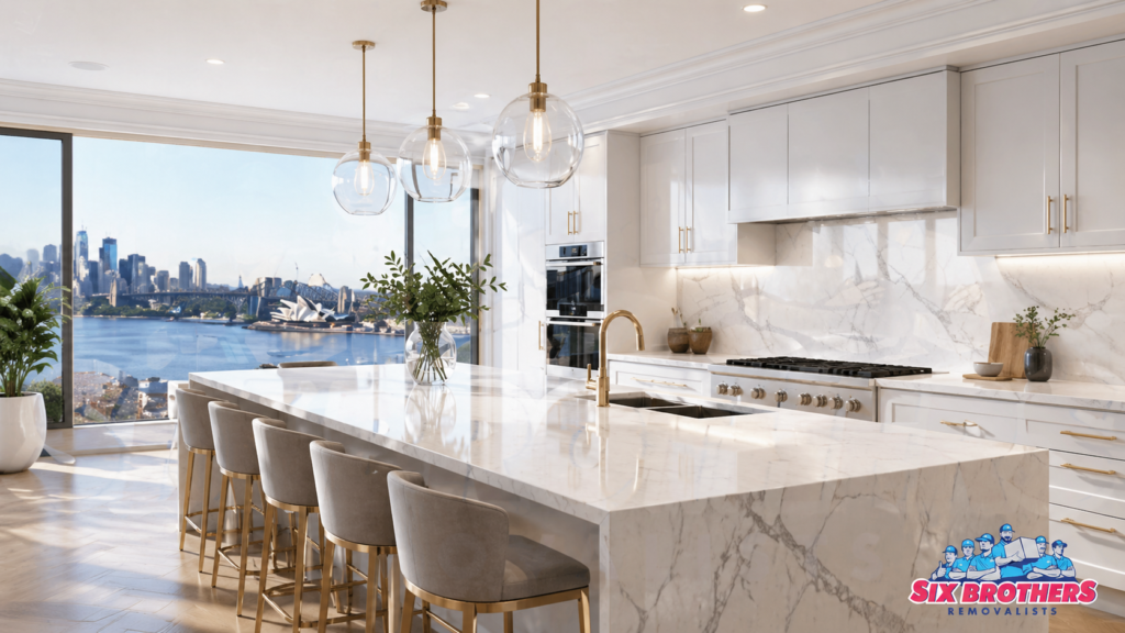 Modern Sydney kitchen showing which room in a house is most expensive for Six Brothers Removalists