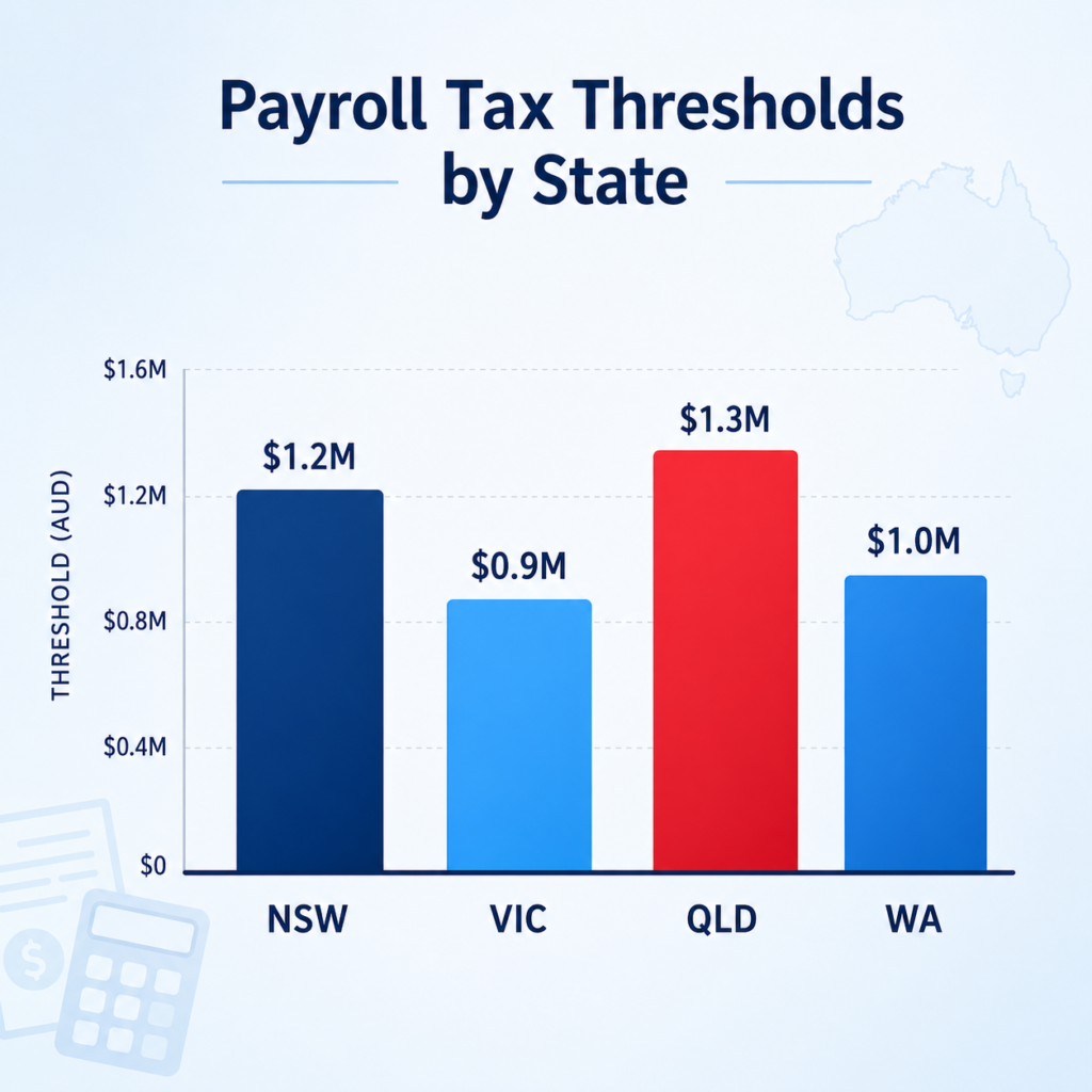 Tax implications moving interstate Australia chart by Six Brothers Removalists showing payroll tax by state