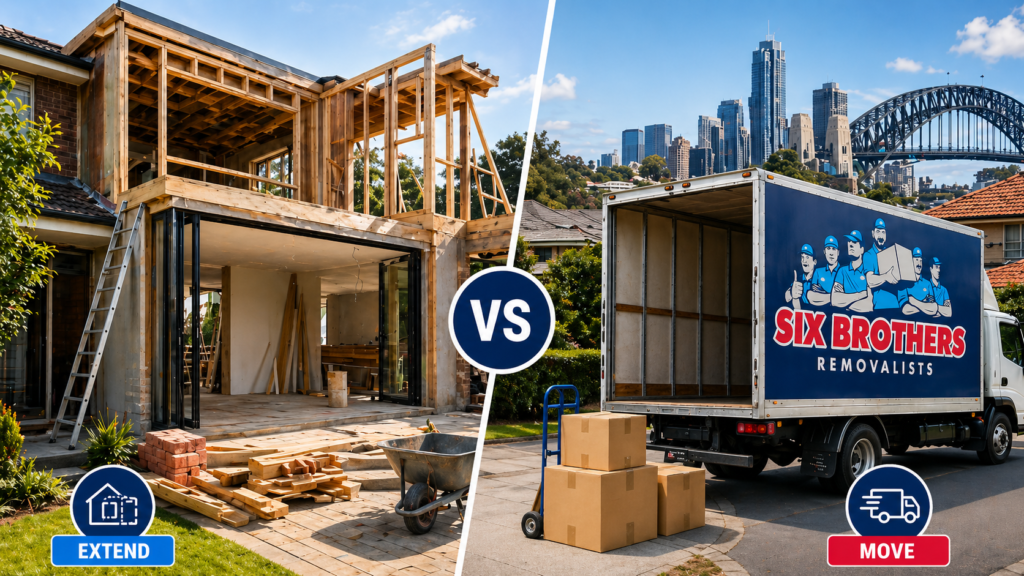Is it cheaper to extend or move cover image showing Sydney renovation vs moving by Six Brothers Removalists