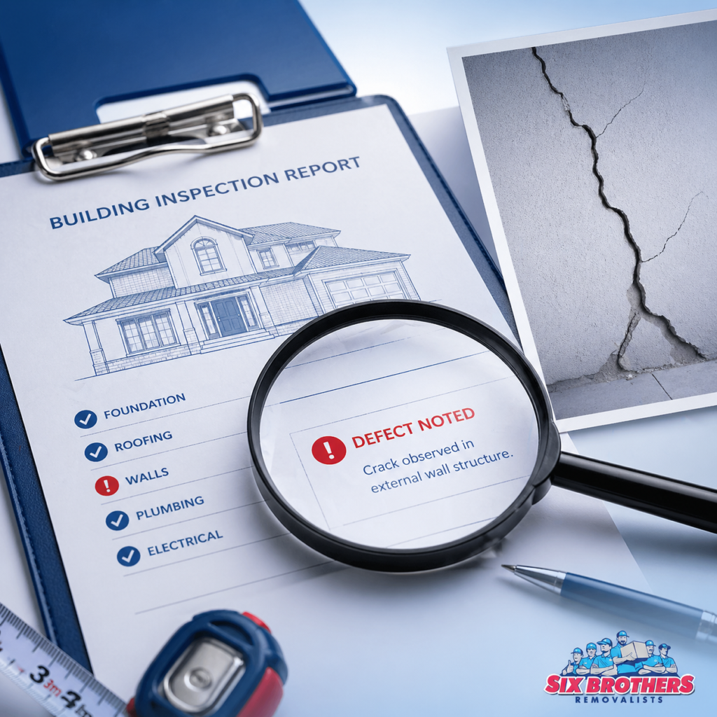 Is it cheaper to extend or move section image showing building inspection warning by Six Brothers Removalists