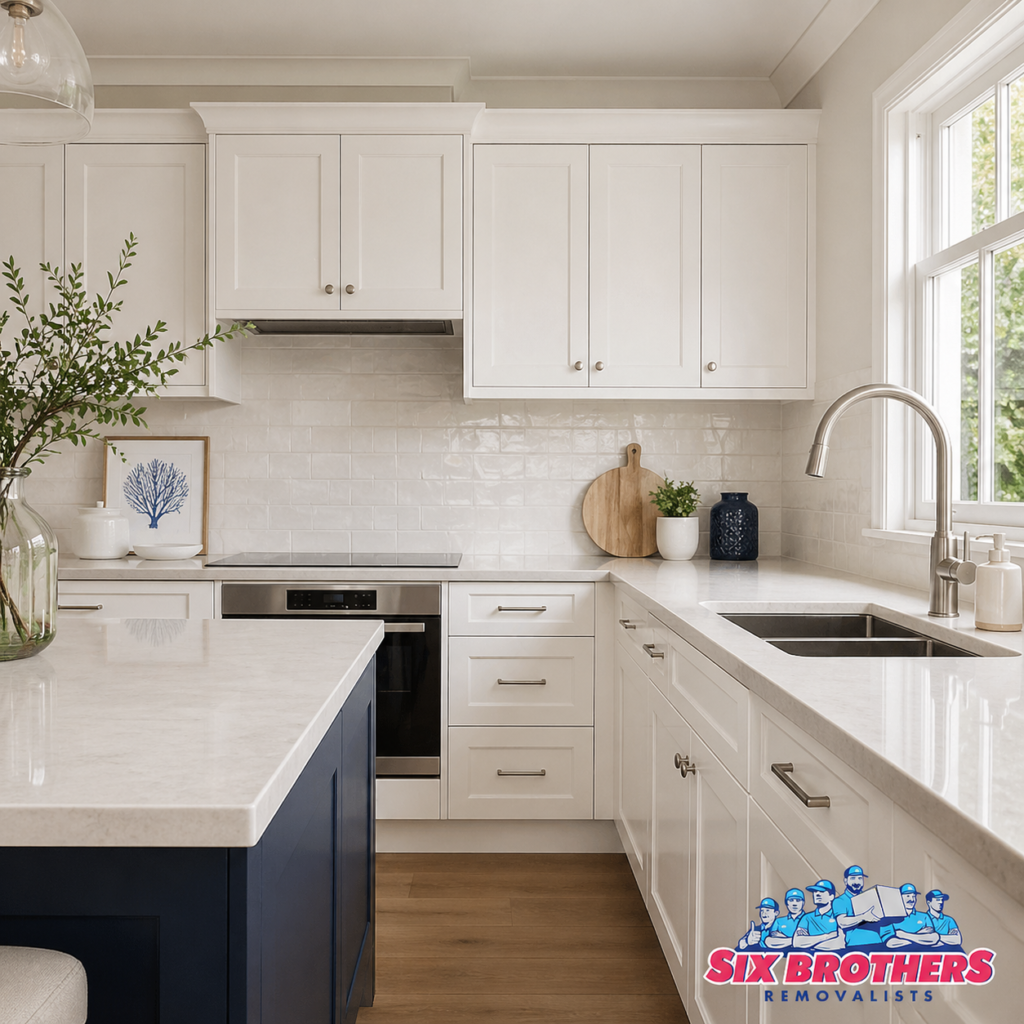 Renovations that add value before moving house shown in a modern Sydney kitchen by Six Brothers Removalists