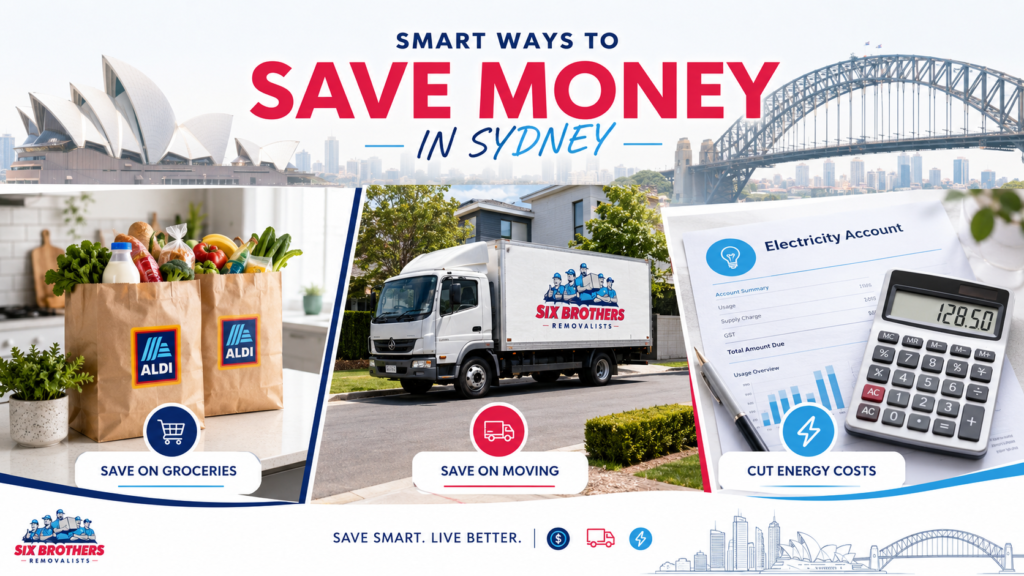 $27.39 rule section image by Six Brothers Removalists showing groceries, moving truck, and power bill savings