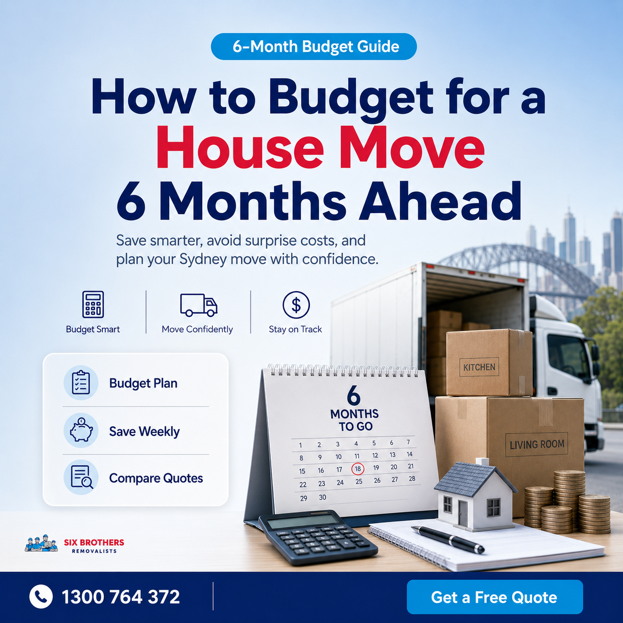how to financially prepare for a house move with Six Brothers Removalists budget guide and quote CTA