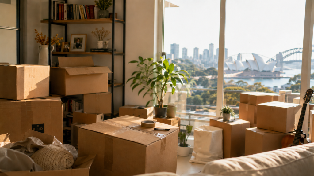 how to financially prepare for a house move with Six Brothers Removalists in a sunlit Sydney home