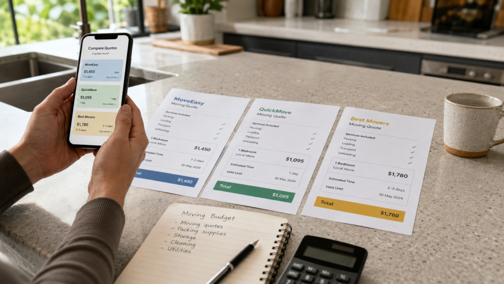 how to financially prepare for a house move by comparing moving quotes with Six Brothers Removalists