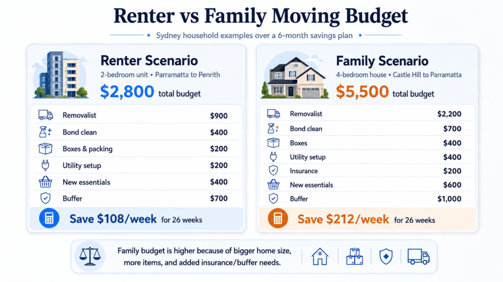 how to financially prepare for a house move renter vs family budget chart by Six Brothers Removalists