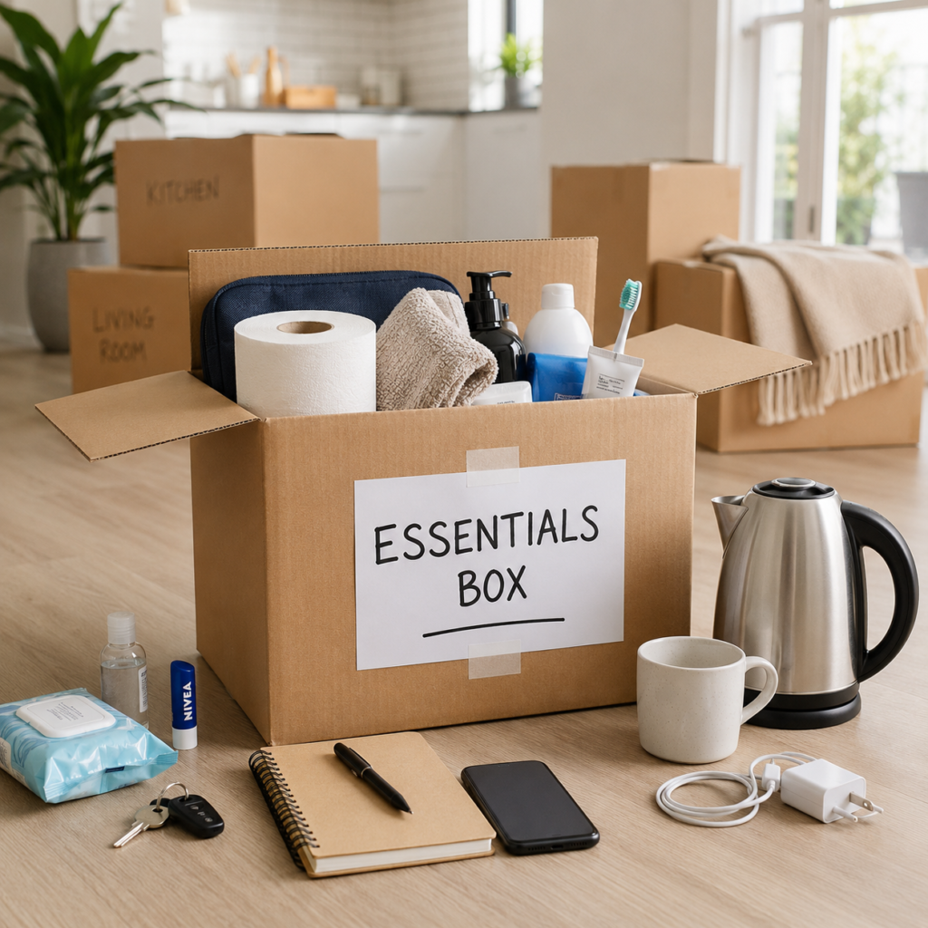 Personal finance checklist before moving to a new home by Six Brothers Removalists with essentials box