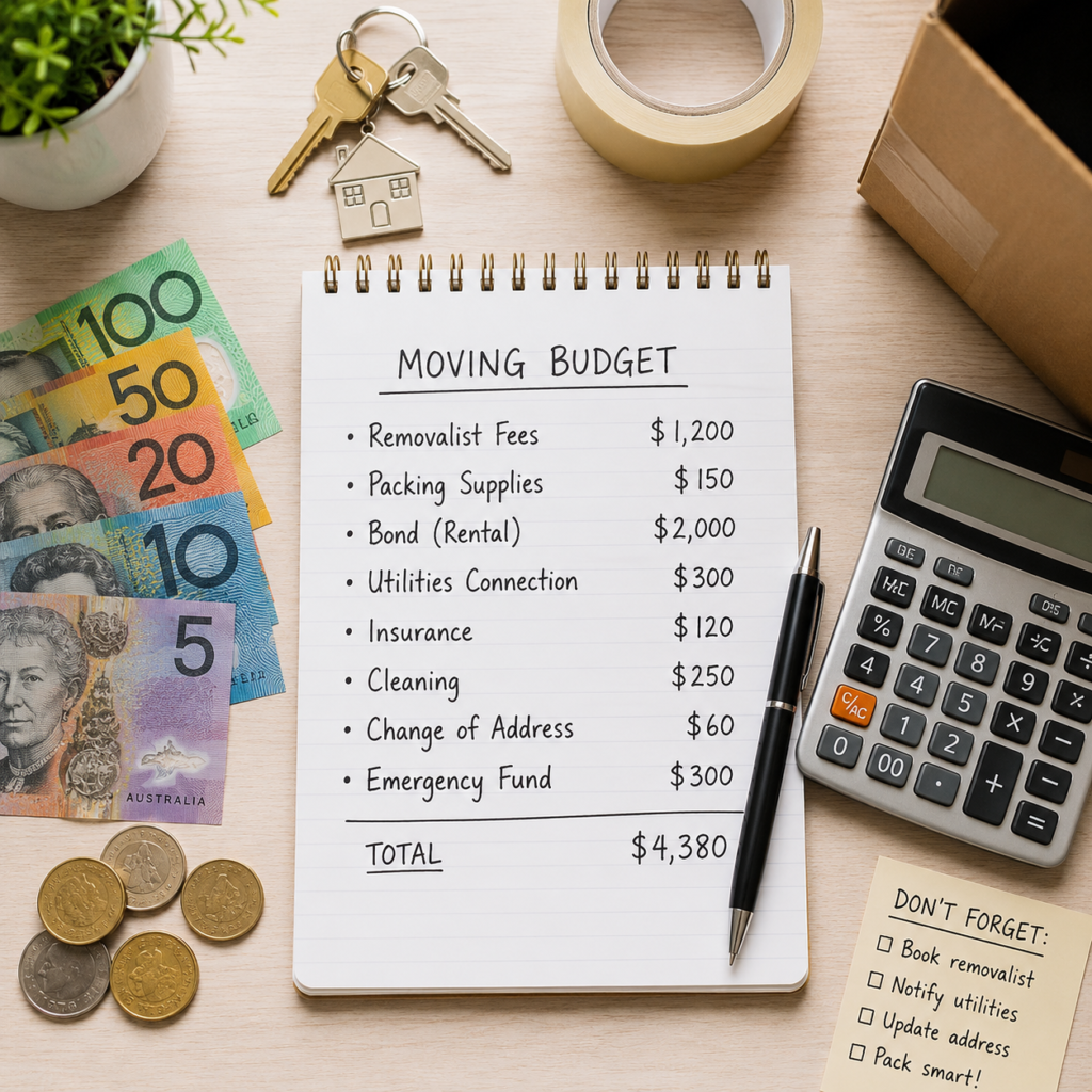 Personal finance checklist before moving to a new home by Six Brothers Removalists with moving budget notes