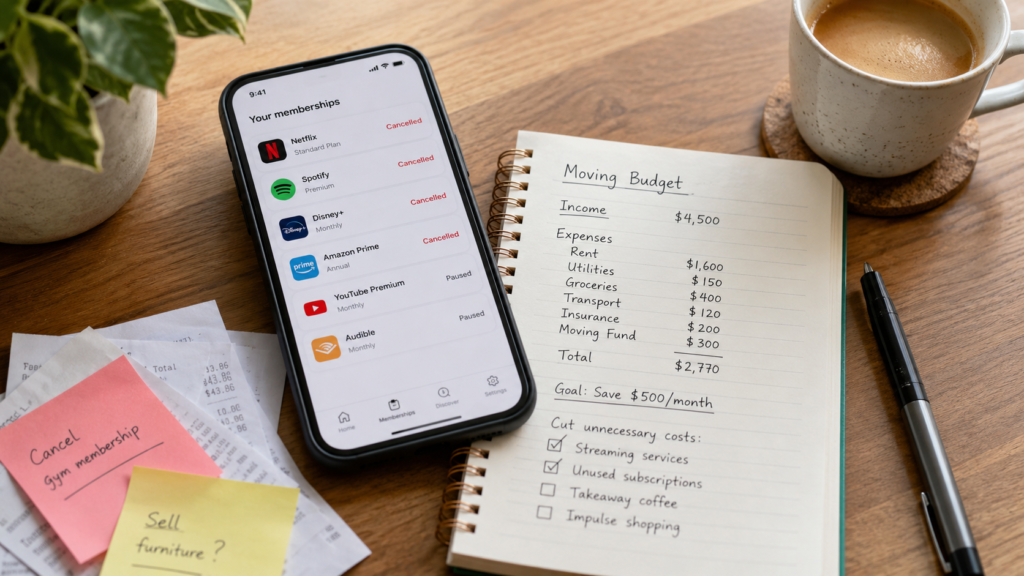 How to cut monthly expenses before a house move with subscription cuts by Six Brothers Removalists
