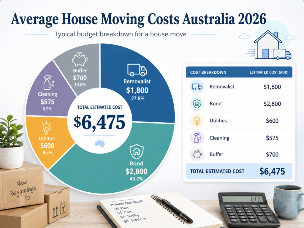 Average house moving costs Australia 2026 breakdown