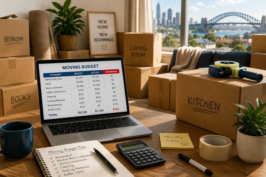 Couple planning cash flow during Sydney house move