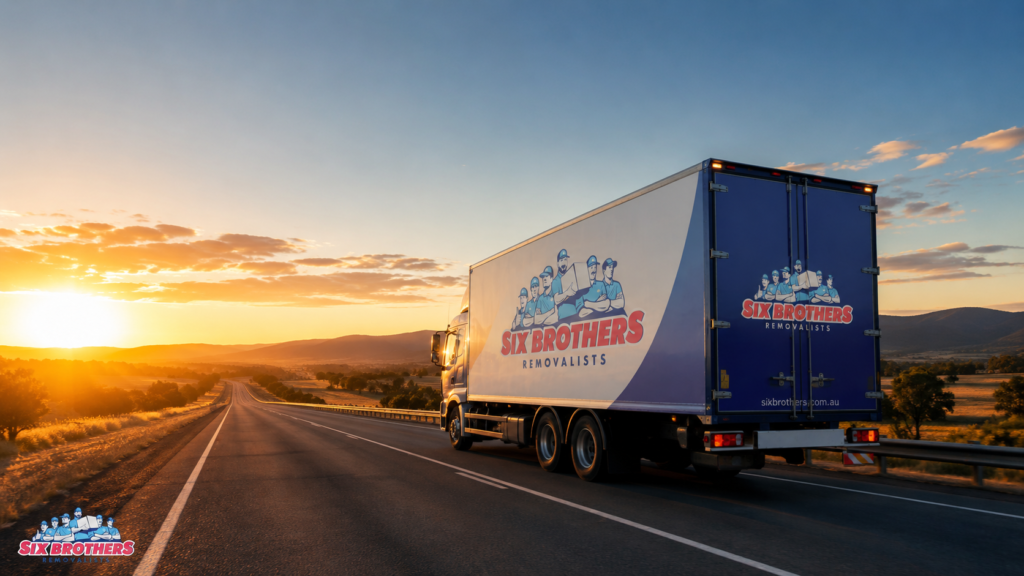 Cheapest way to move interstate in Australia with Six Brothers Removalists truck on sunrise highway