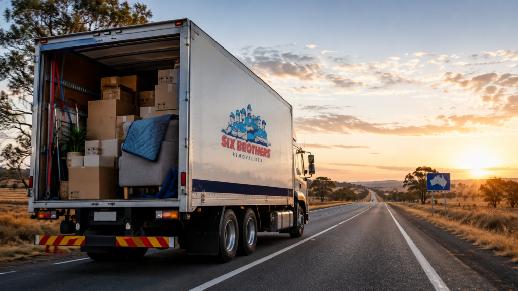 Most cost-effective way to move interstate cover image by Six Brothers Removalists on an Australian highway