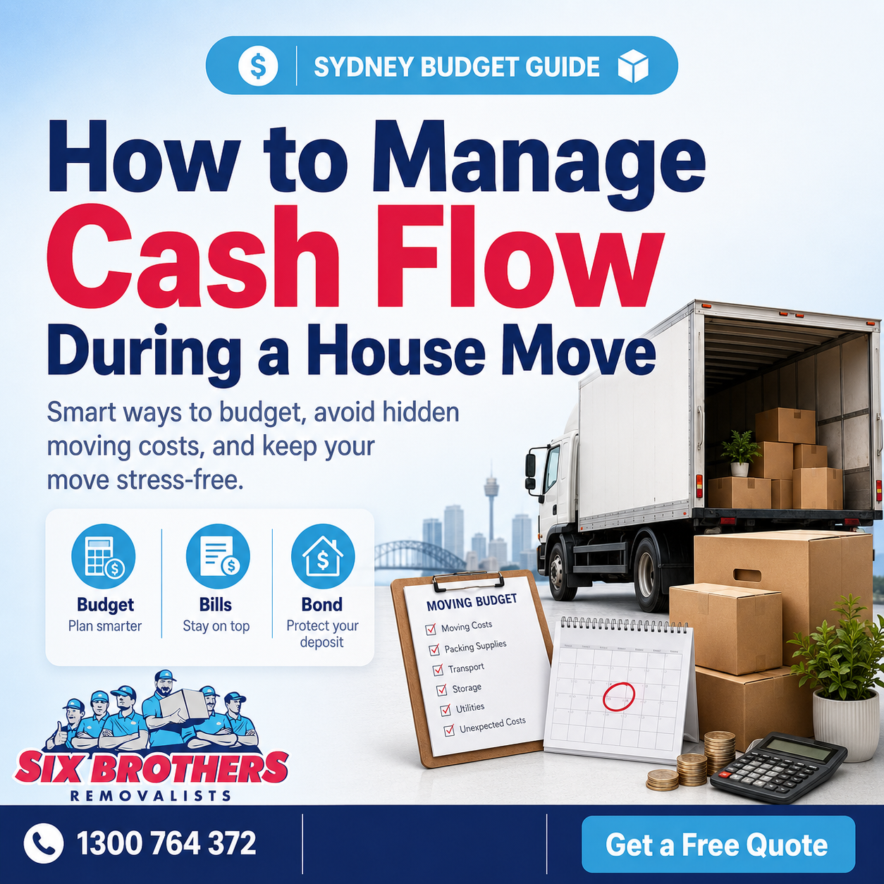 How to manage cash flow during a house move with Six Brothers Removalists Sydney budget guide