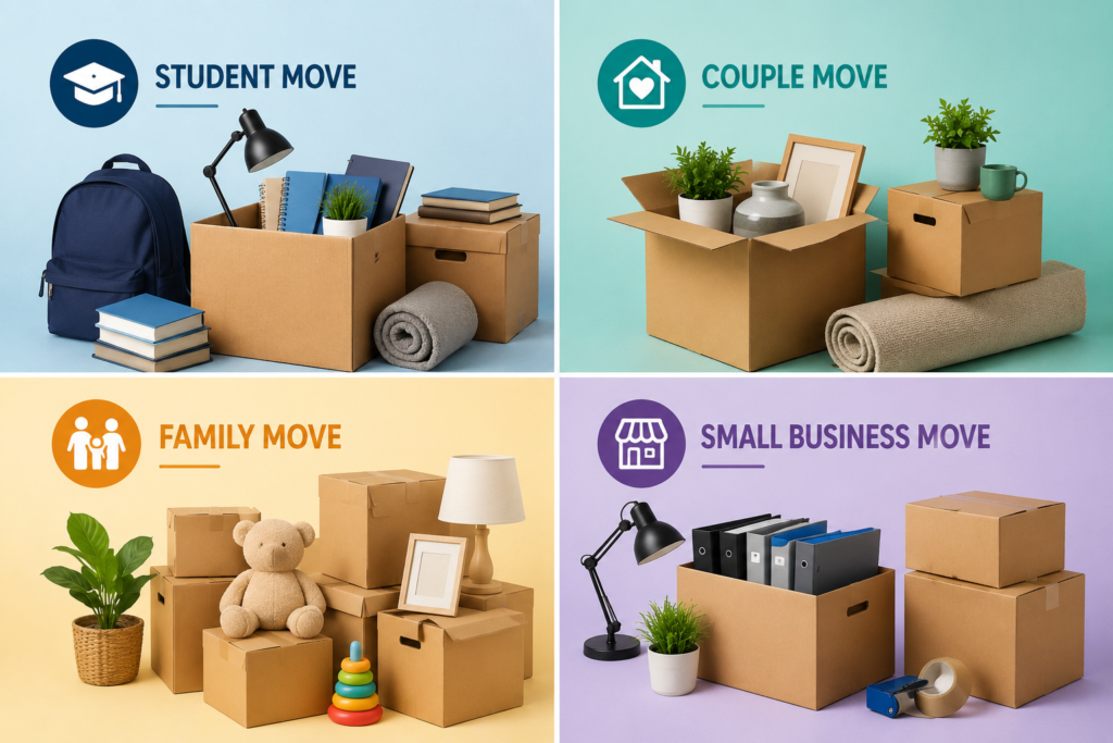 Low-budget interstate moving plans by household type