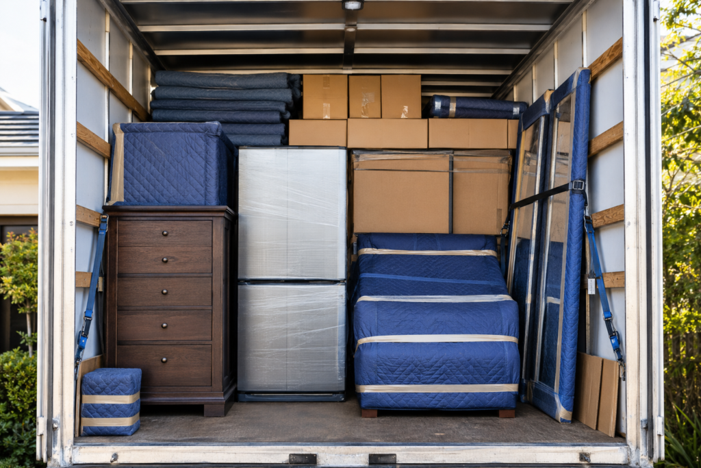 How to protect furniture during an interstate move with Six Brothers Removalists packed truck layout