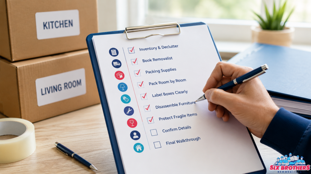 Best way to move furniture interstate checklist image by Six Brothers Removalists