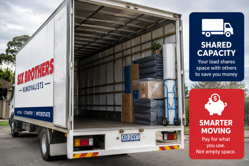 Door-to-door vs depot-to-depot interstate moving truck capacity image by Six Brothers Removalists