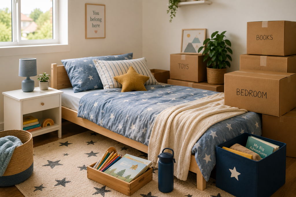 Help kids adjust after moving interstate with Six Brothers Removalists child bedroom setup image