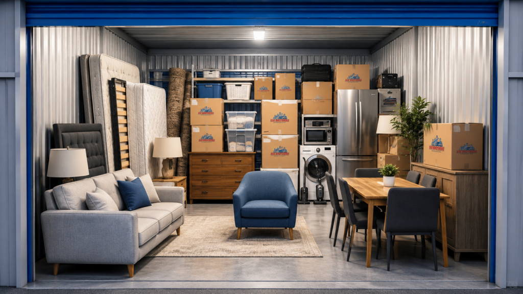 How to choose storage before an interstate move with a 3-bedroom home staged in storage by Six Brothers Removalists