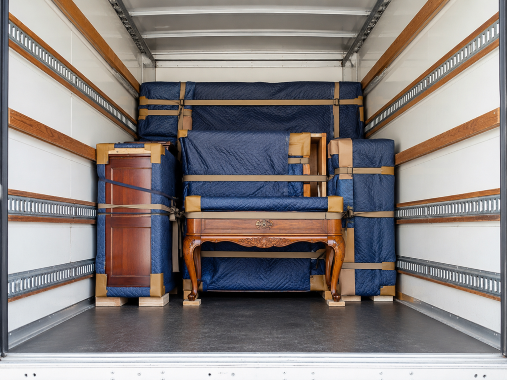 How to move antique furniture interstate with padded truck loading by Six Brothers Removalists