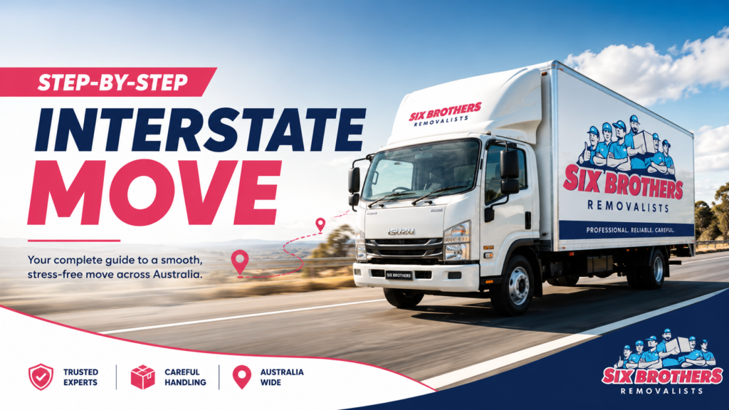 How to plan an interstate move cover image with Six Brothers truck on highway by Six Brothers Removalists