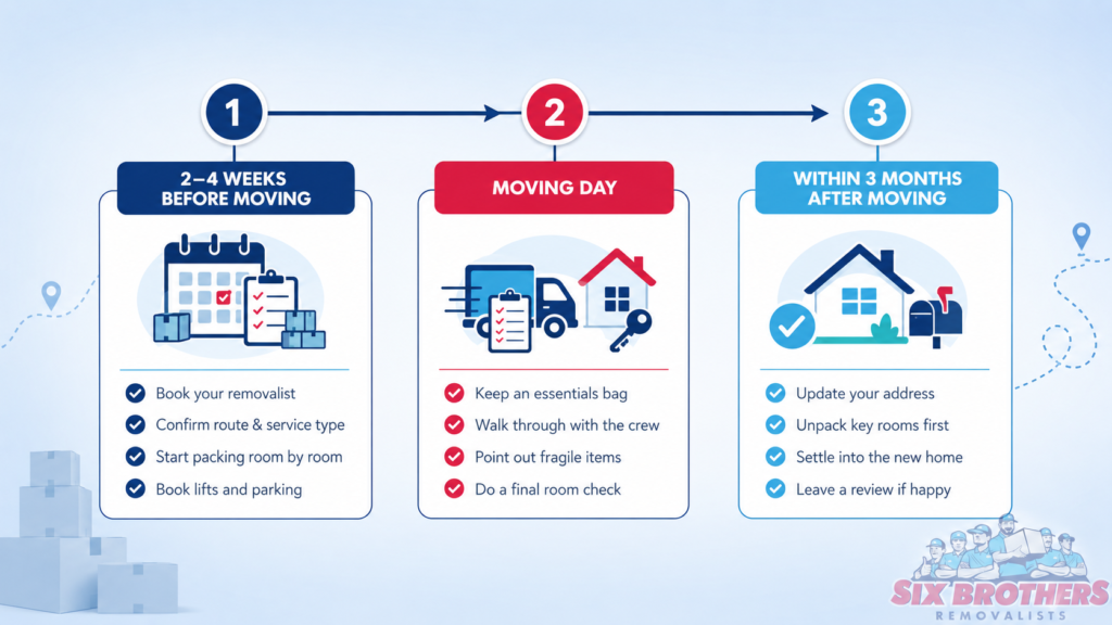 How long does an interstate move take in Australia timeline by Six Brothers Removalists