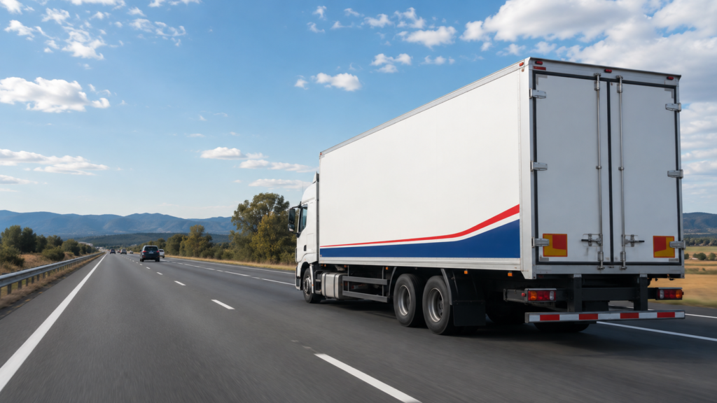 Lucky day to move interstate house with Six Brothers Removalists truck on a calm midweek highway.