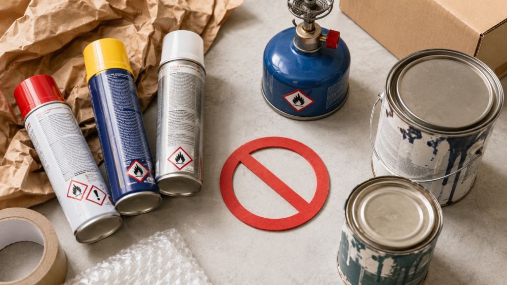What not to do when moving interstate hazardous items flat-lay by Six Brothers Removalists
