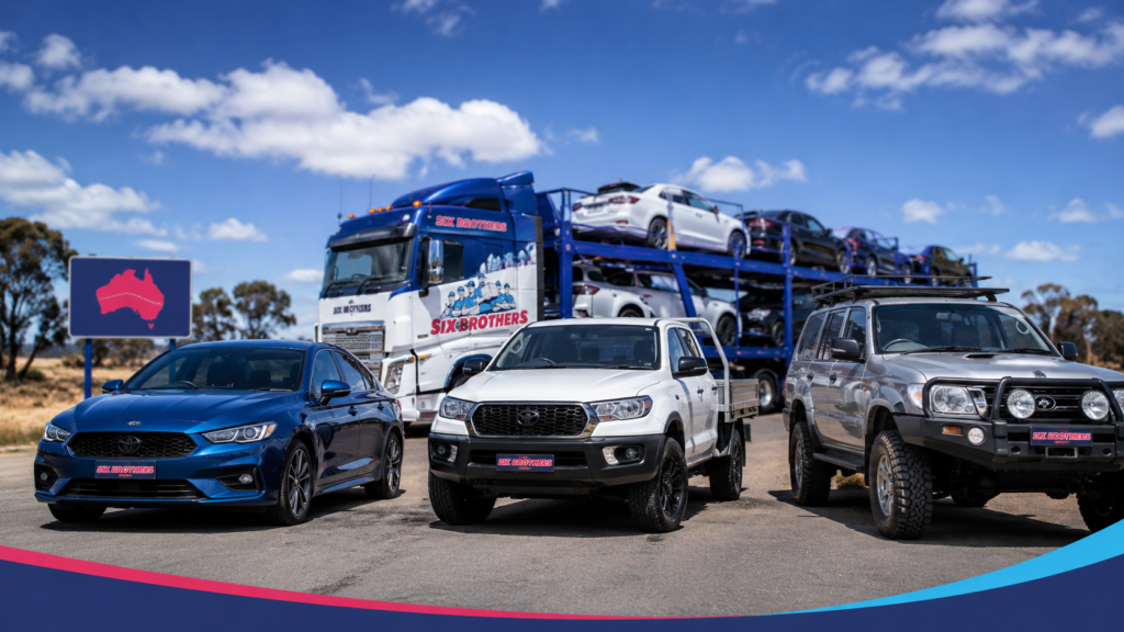 Can removalists move cars interstate? Six Brothers Removalists shows sedan, ute and 4WD transport options.