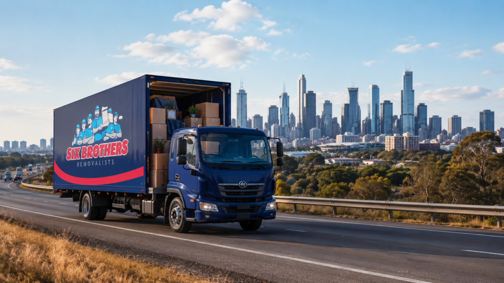 Moving interstate from Melbourne to Sydney with Six Brothers Removalists truck on the Hume Highway