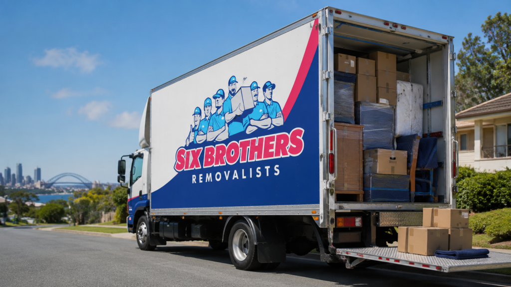 Loaded interstate truck for Sydney to Perth removalists by Six Brothers Removalists, packed for a long-distance move.