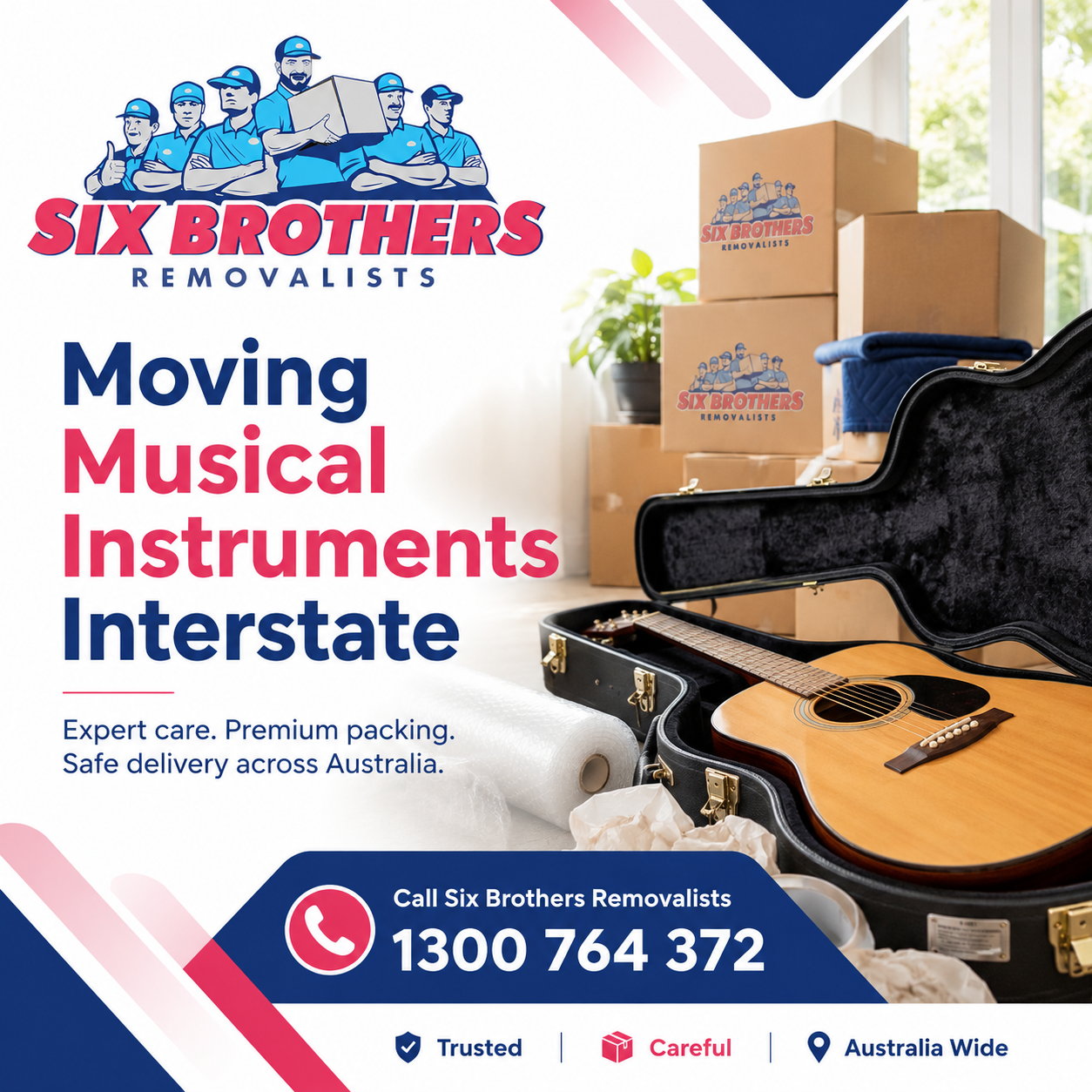 How to move musical instruments interstate safely with Six Brothers Removalists using secure packing and transport.