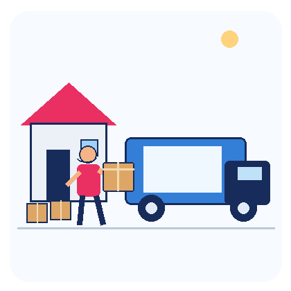 DIY five-bedroom house move Sydney GIF showing a mover carrying boxes to a truck by Six Brothers Removalists.