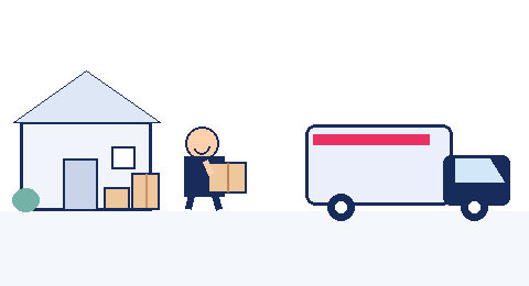 Animated GIF showing hiring mates vs hiring pros for a Sydney house move, featuring Six Brothers Removalists.