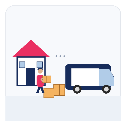 House removalists vs apartment movers training illustration by Six Brothers Removalists with boxes and a moving truck.