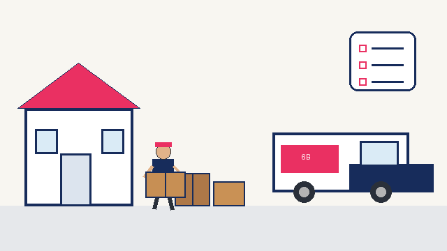Insurance inventory before moving interstate GIF by Six Brothers Removalists showing a mover carrying boxes to a truck.