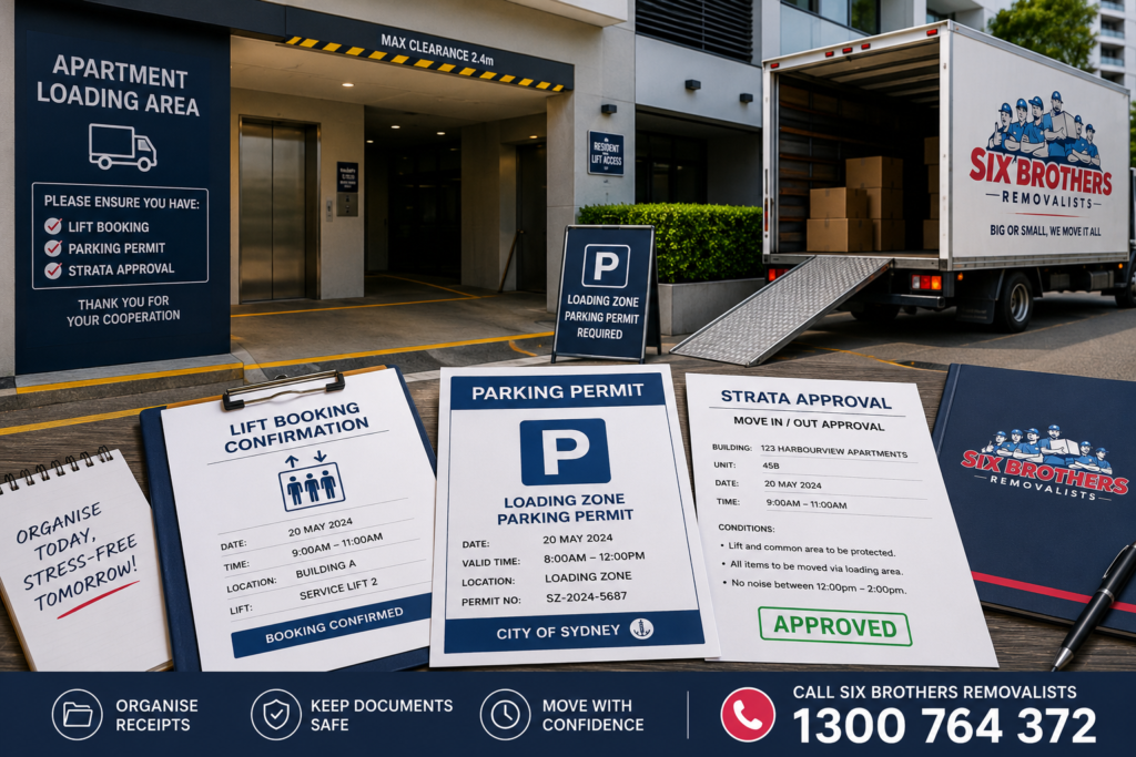 Organise receipts before an interstate move with Six Brothers Removalists and keep moving documents secure