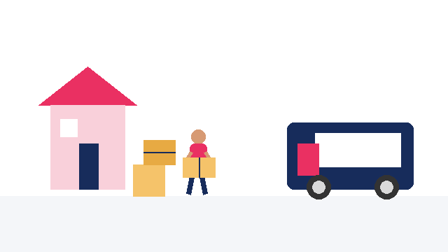 Animated GIF to organise receipts before an interstate move with Six Brothers Removalists boxes and truck.